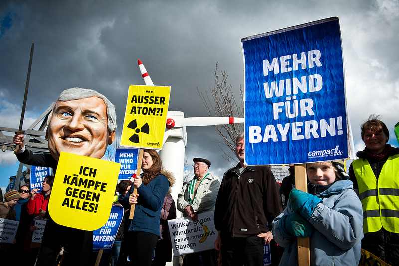 Protest der Windbefürworter in Rottendorf, Foto: Campact
