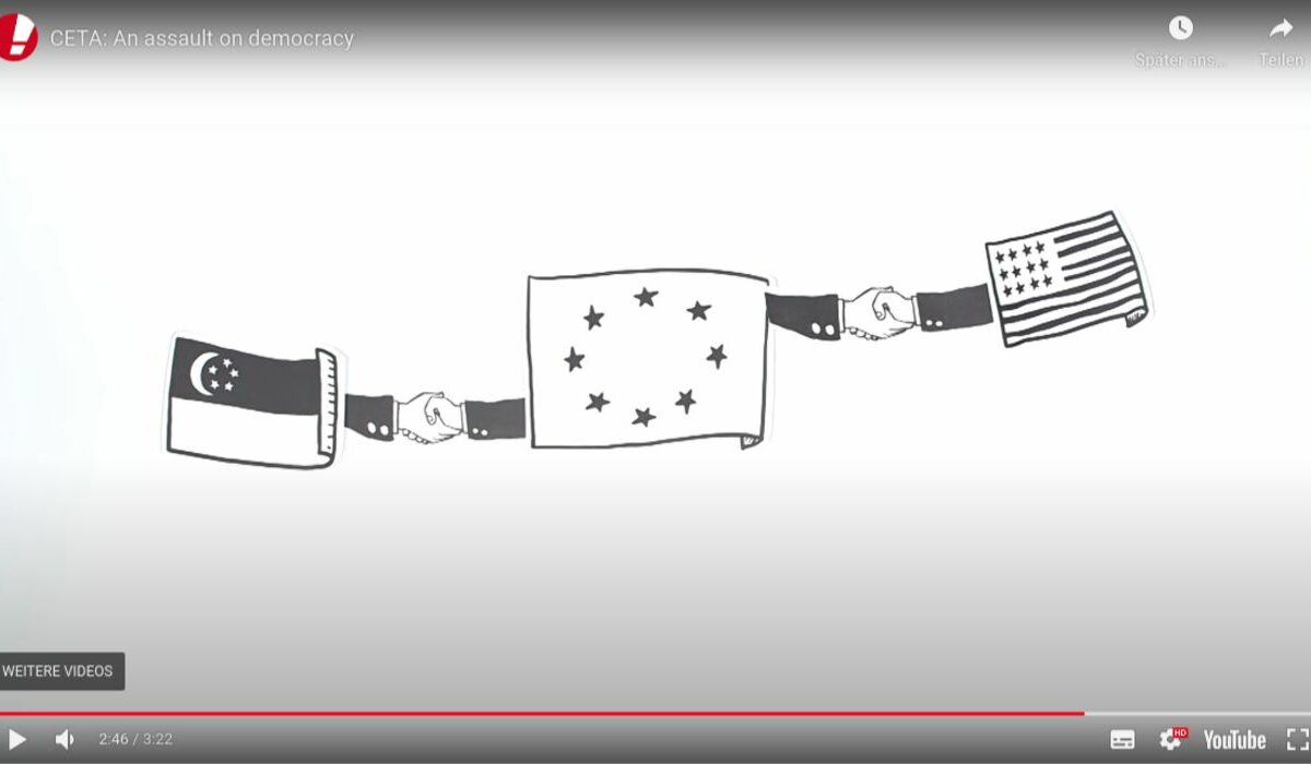 Screenshot Youtube - Campact Video : Warum ist CETA ein Angriff auf Demokratie?