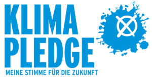 Logo Klima Pledge: Damit die Klimakrise angepackt wird, macht Campact die Bundestagswahl 2021 zur Klimawahl - mit dem Klima-Pledge, einem Versprechen fürs Klima.