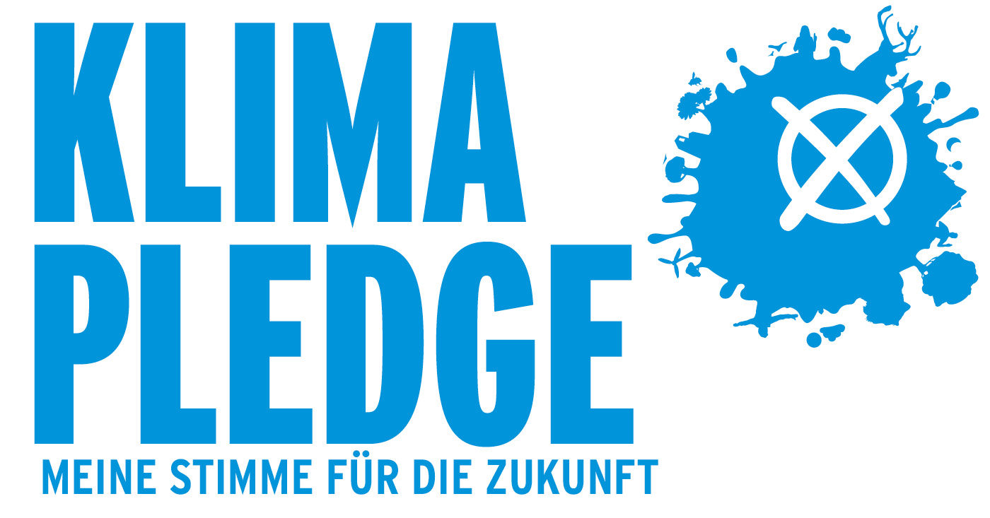 Logo Klima Pledge: Damit die Klimakrise angepackt wird, macht Campact die Bundestagswahl 2021 zur Klimawahl - mit dem Klima-Pledge, einem Versprechen fürs Klima.