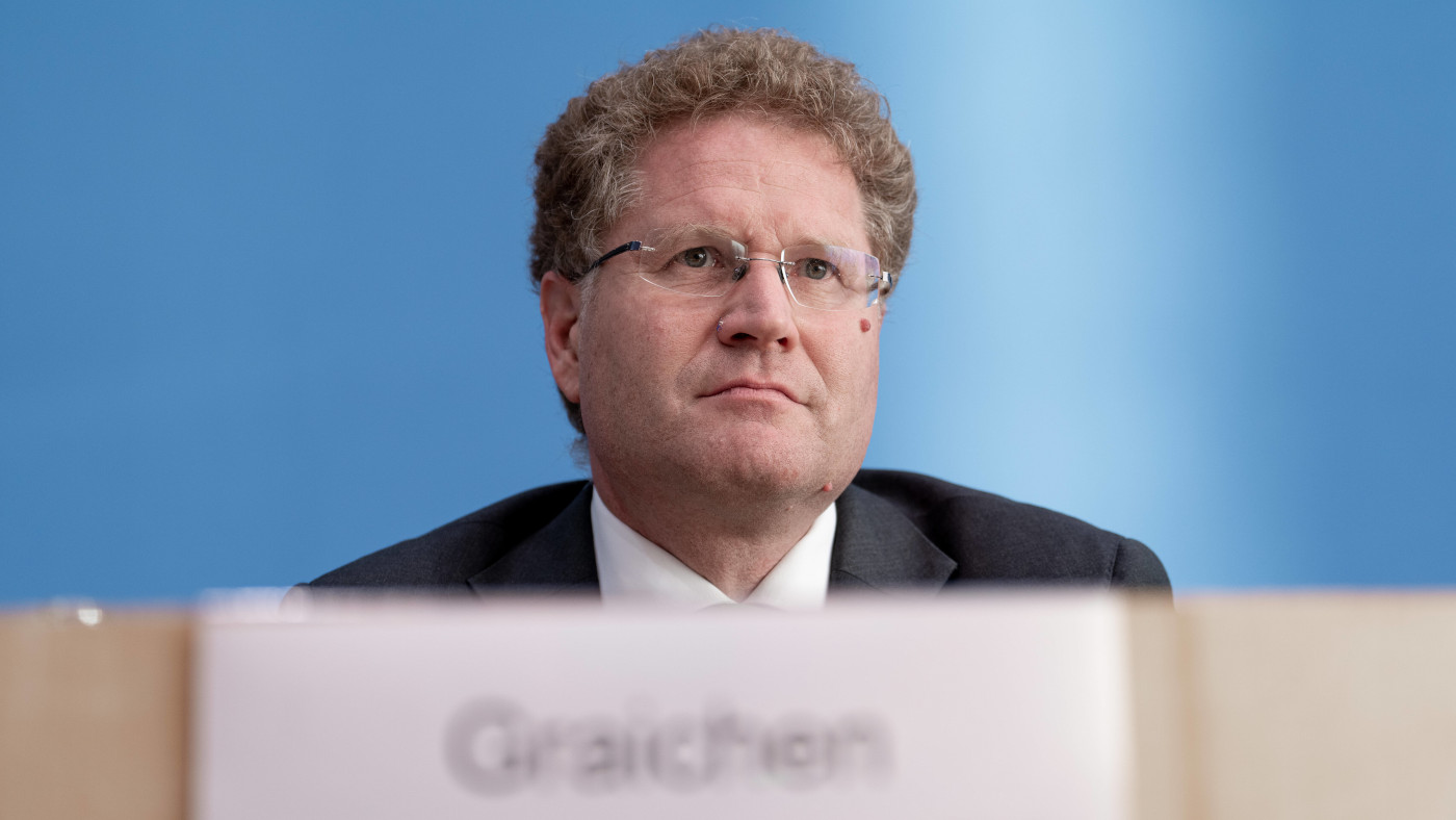 Staatssekretär Patrick Graichen bei einer Bundespressekonferenz im Jahr 2022.