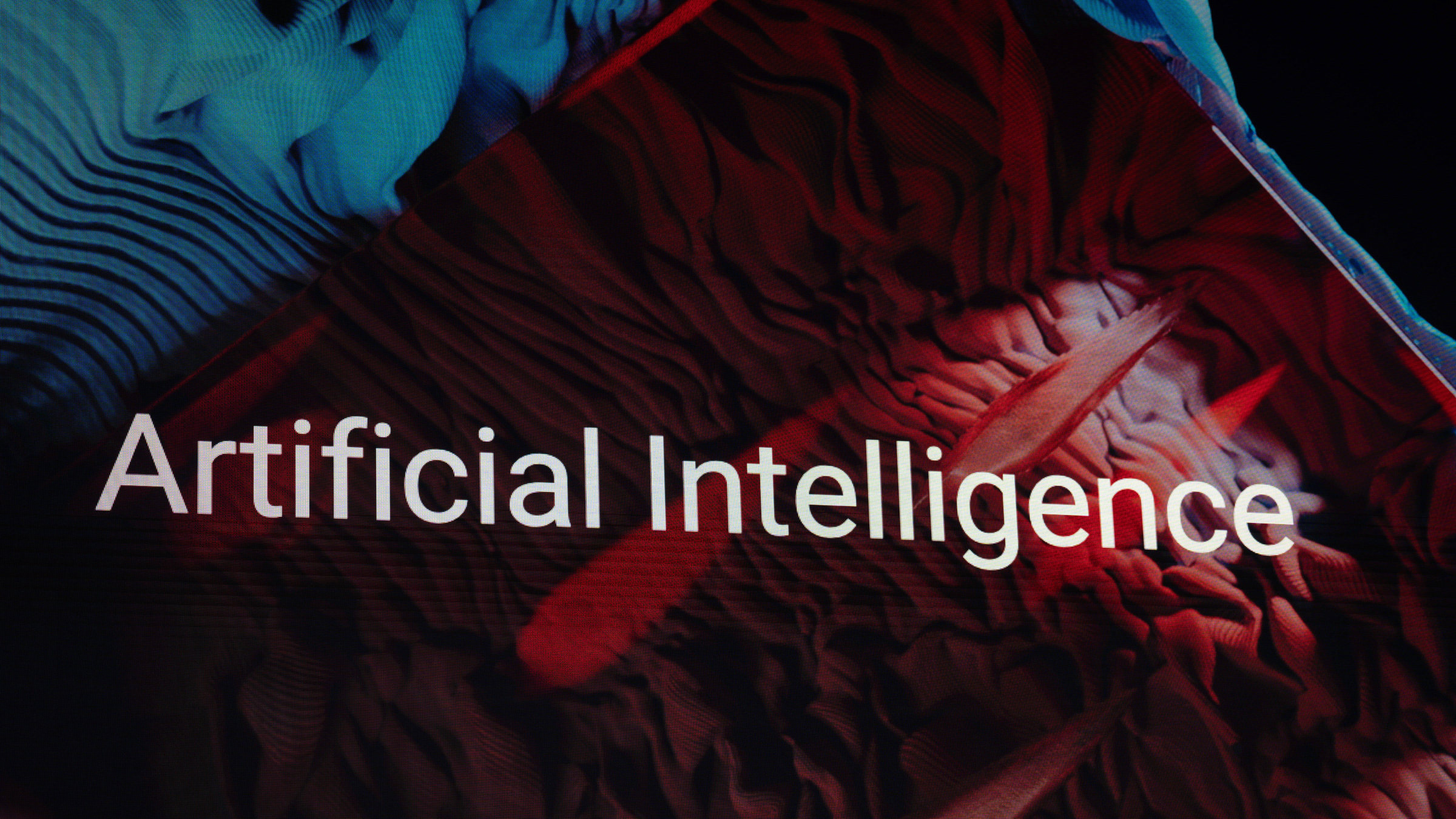 "Artificial Intelligence" auf einem stilisierten Hintergrund