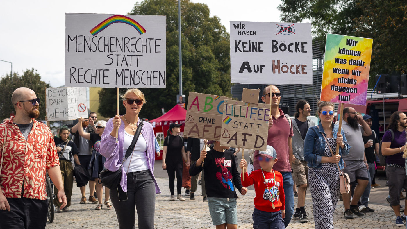 Demo gegen Rechtsextremismus in Erfurt am 25. August 2024.