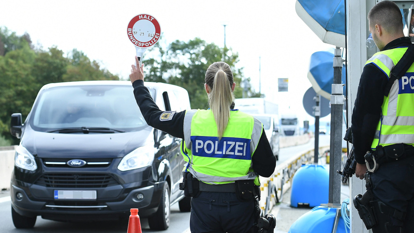 Grenzkontrollen an der deutsch-österreichischen Grenze am 17.09.2024 am Grenzübergang Walserberg.