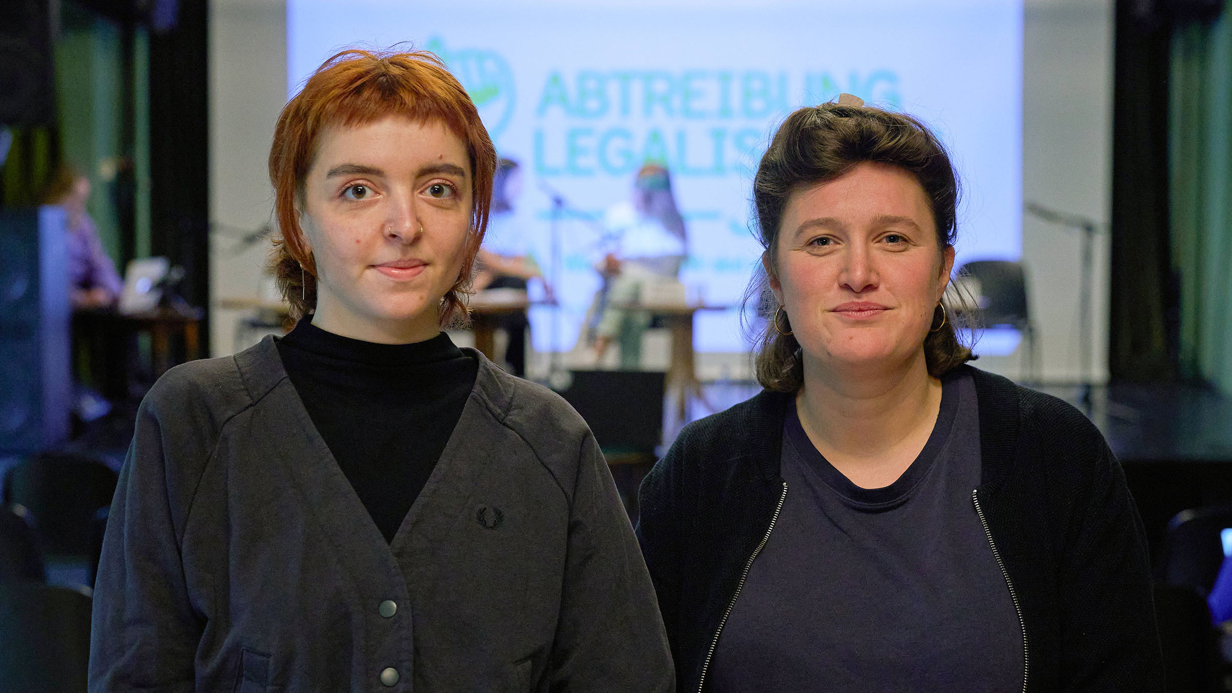 Leonie Weber und Jascha Anders vom Aktionsbündnis „Abtreibungen Legalisieren – jetzt“!,