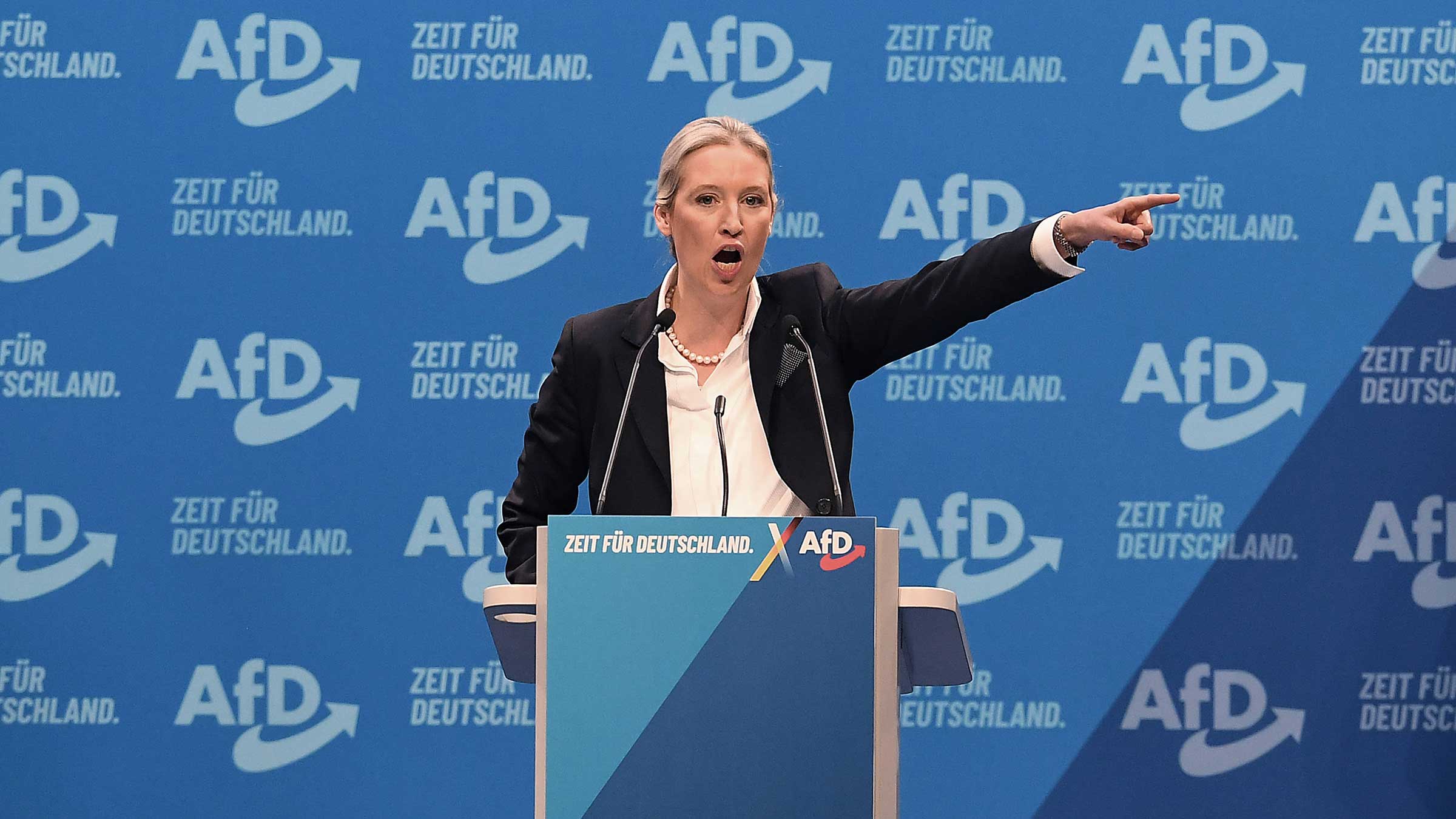 Alice Weidel beim Bundesparteitag in Riese, wo die AfD ihr Wahlprogramm beschlossen hat